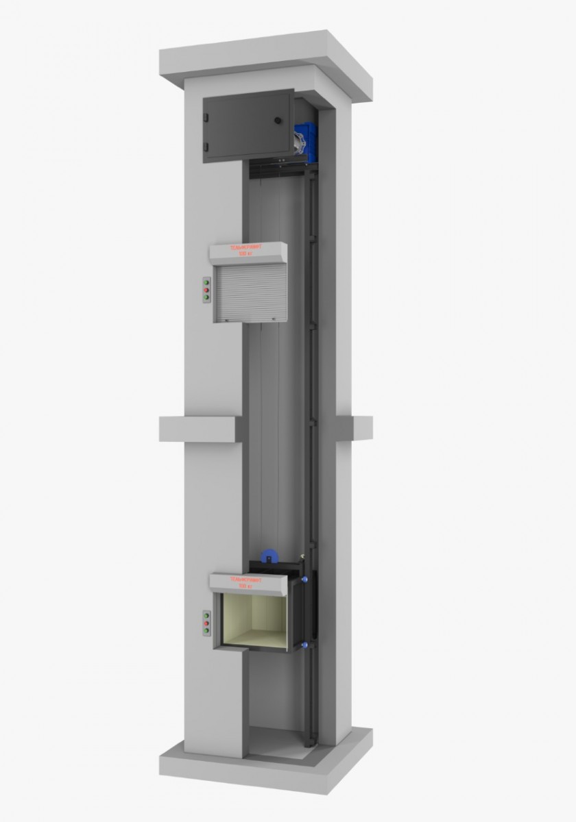 Малый грузовой лифт ТЕЛЬФЕРЛИФТ с автоматическими рольставнями